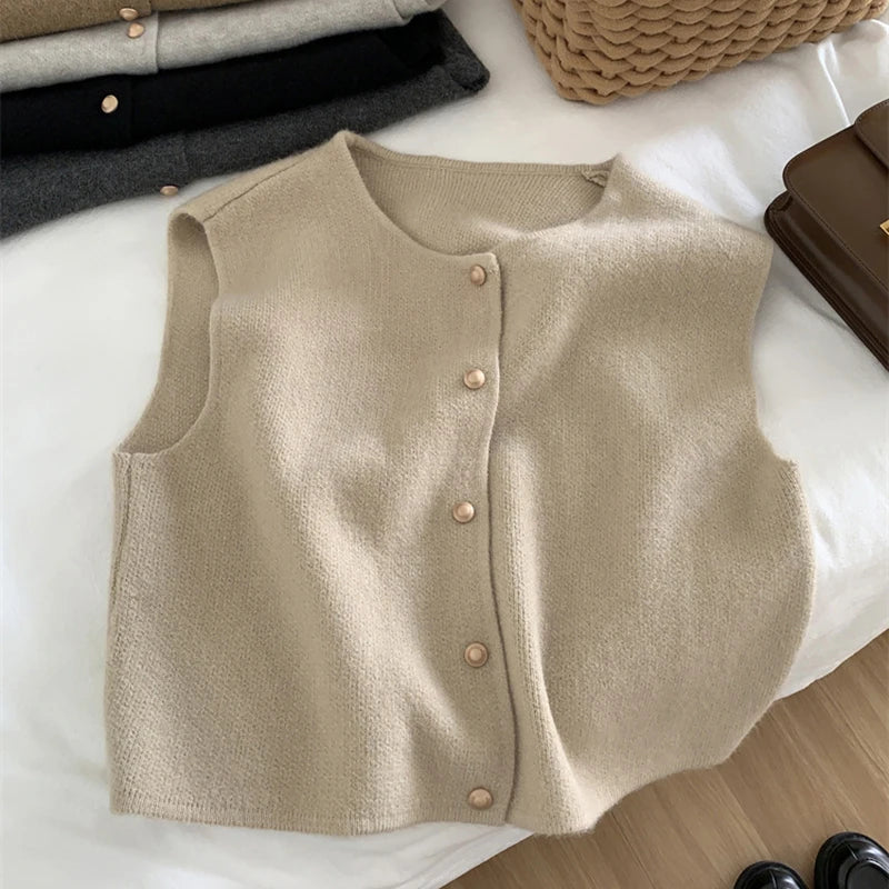 Ivena | Vrouwen Merino Wol Gilet - Mouwloos Gebreid Vest, Warme Laag voor Herfst & Winter