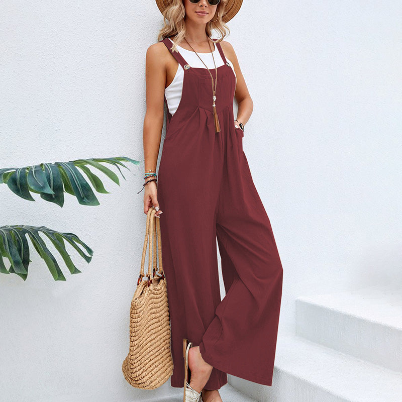 Milaine | Jumpsuit met wijde pijpen - Casual, Mouwloos, Comfortabel Dungaree