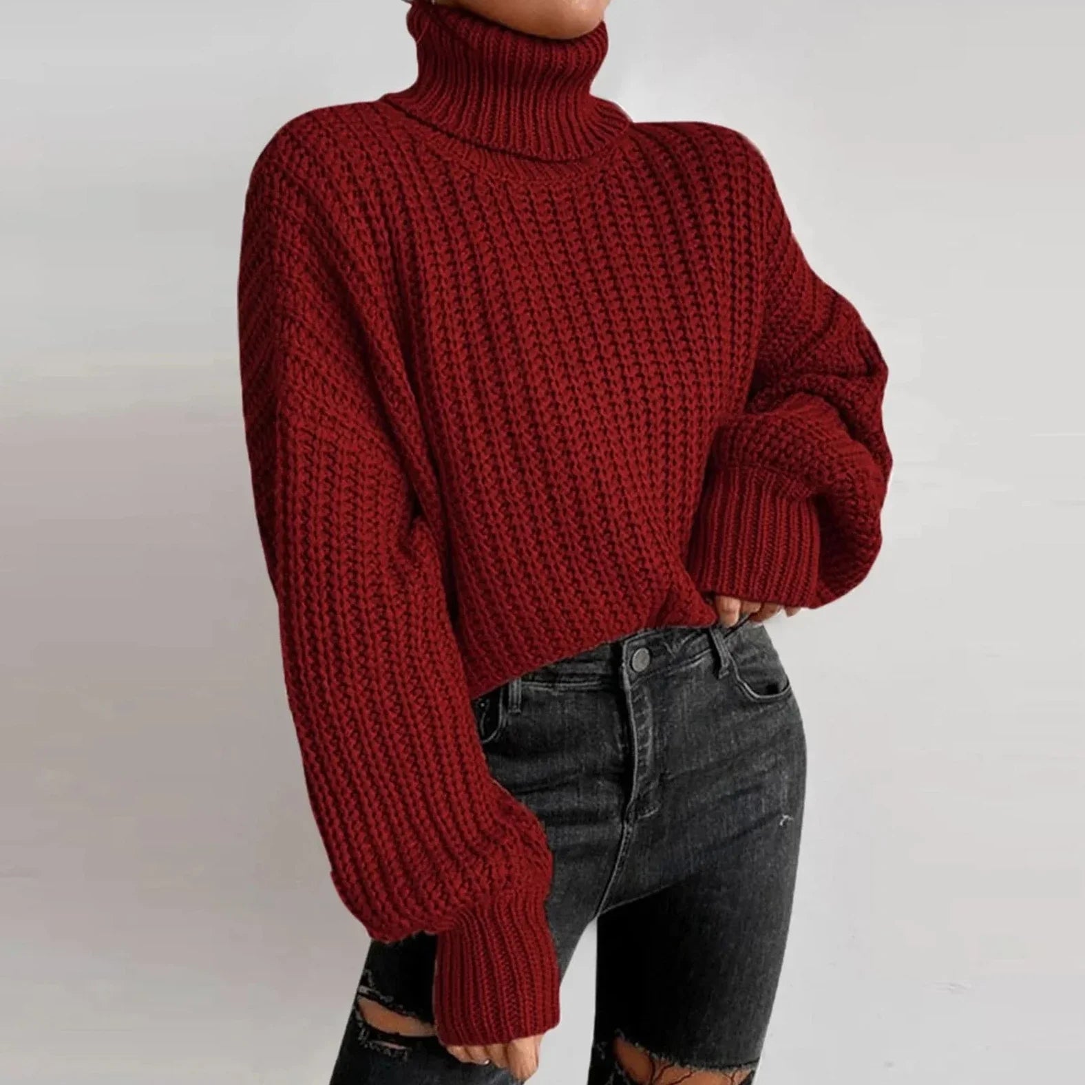 Mireilla | Oversized gebreide coltrui voor dames – dikke pullover, zachte wintertrui