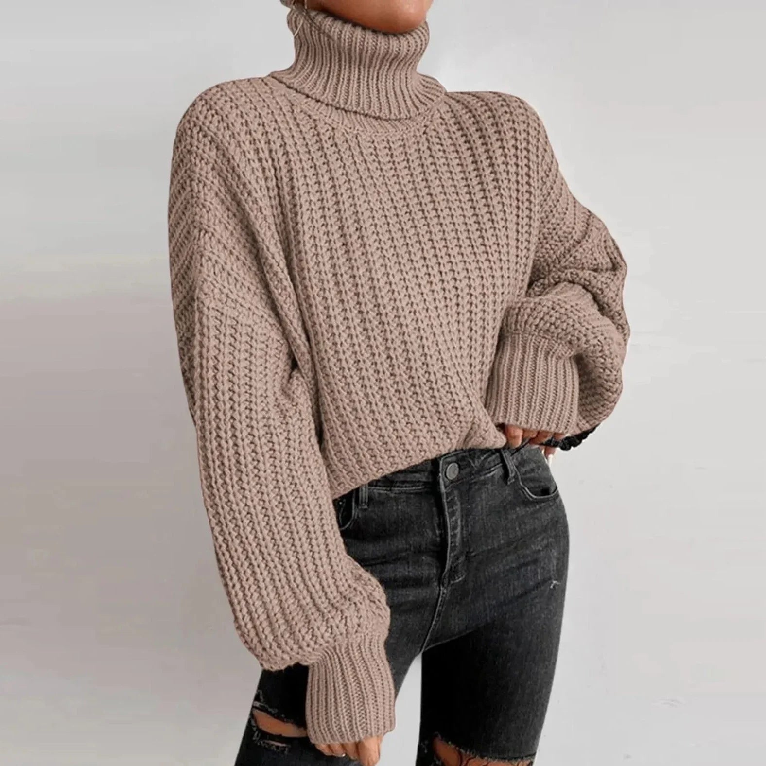 Mireilla | Oversized gebreide coltrui voor dames – dikke pullover, zachte wintertrui