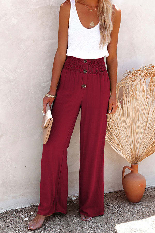 Averil | Linnen broek met hoge taille voor dames - casual, ademend, relaxte pasvorm