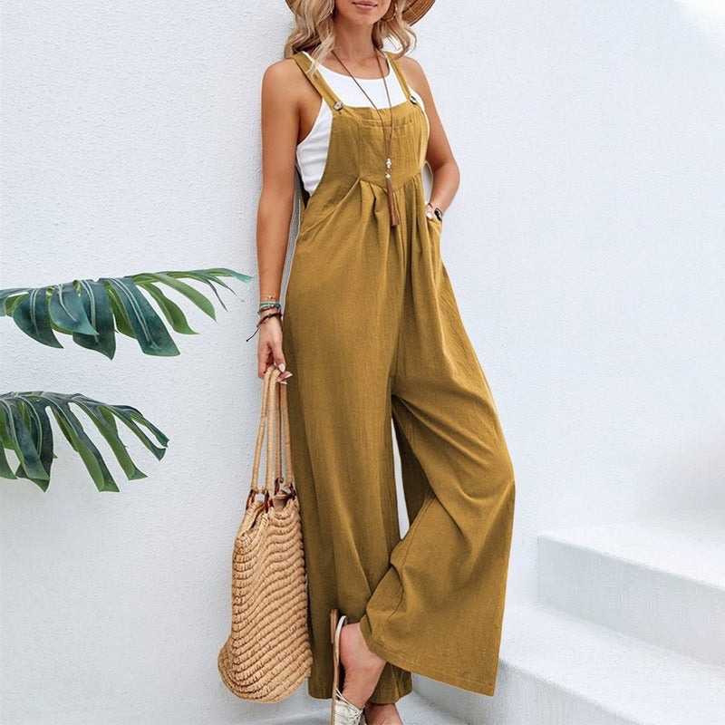 Milaine | Jumpsuit met wijde pijpen - Casual, Mouwloos, Comfortabel Dungaree