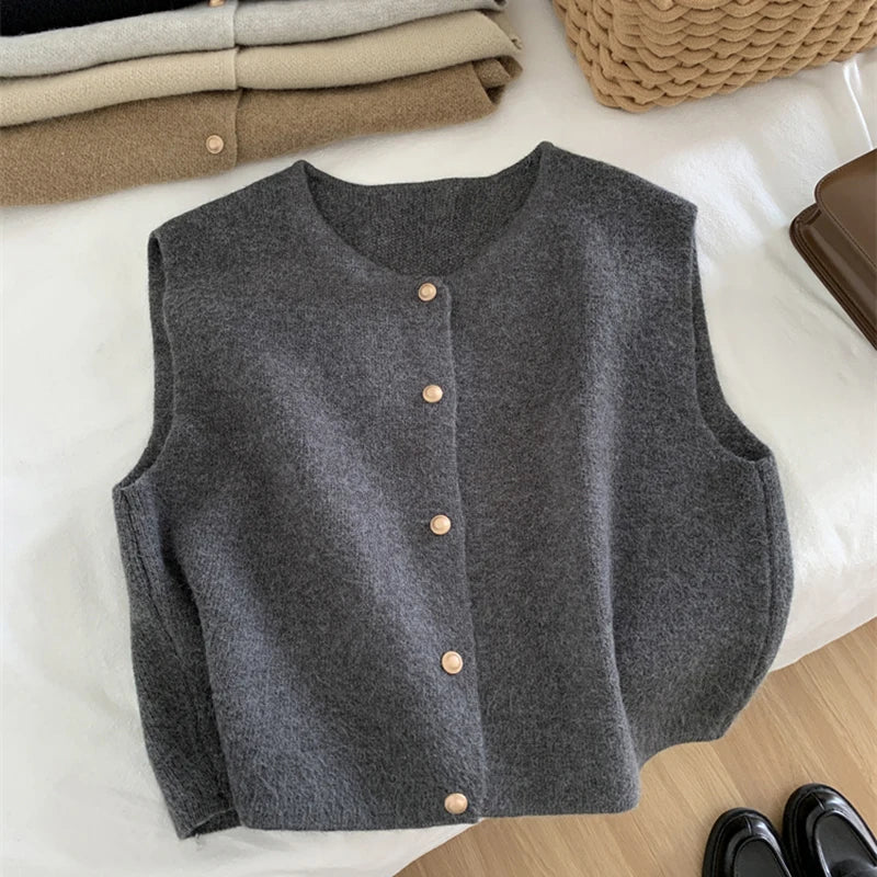 Ivena | Vrouwen Merino Wol Gilet - Mouwloos Gebreid Vest, Warme Laag voor Herfst & Winter