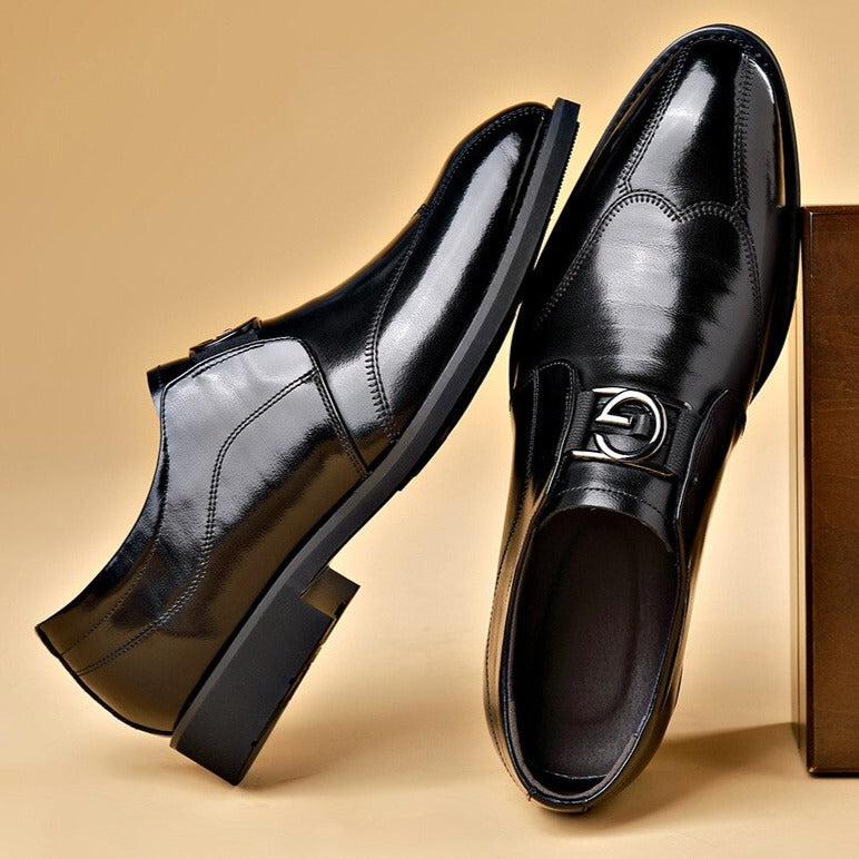 Fenric | Heren Slip-On Leren Oxford Schoenen - Elegante Formele Dress Loafers