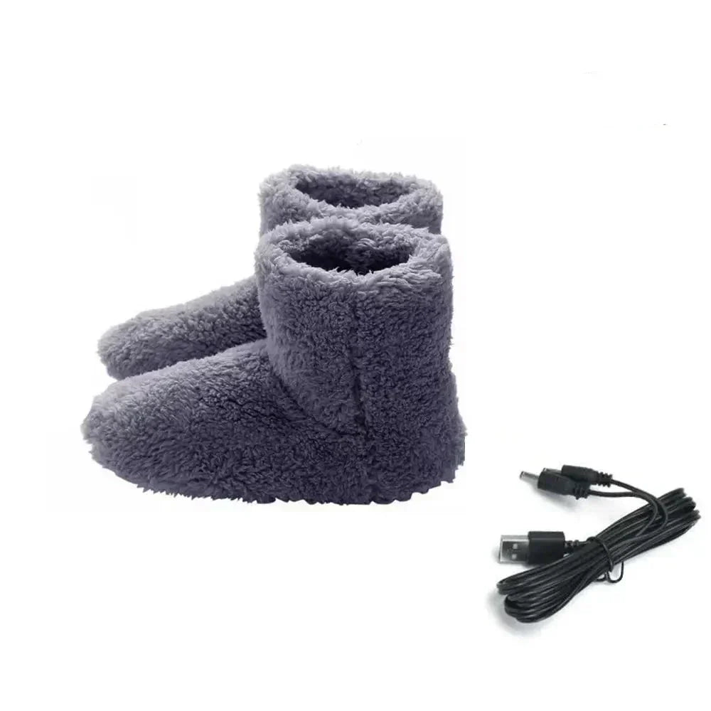 VoltSole | USB verwarmde voetverwarmende laarzen, zachte pluche voering, gezellige wintersloffen voor thuis