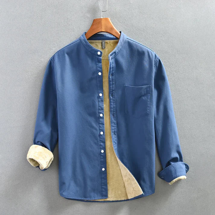Walther | Warm fleece gevoerd overhemd voor heren – Lange mouwen, 100% katoen