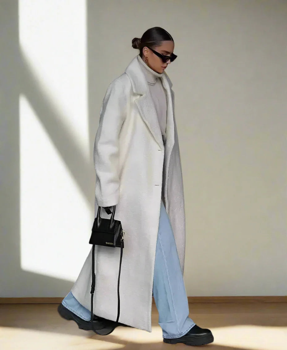 Averin | Lange winterjas voor dames – Warme, stijlvolle jas met zakken voor casual en formele gelegenheden