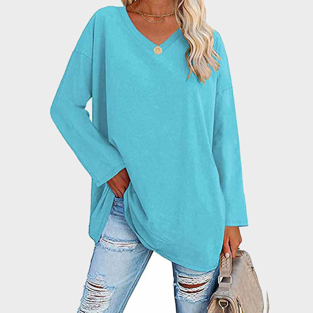 Vega | Klassieke Loose-Fit Lange Mouw Top voor Vrouwen - Zacht, Comfortabel Casual Shirt