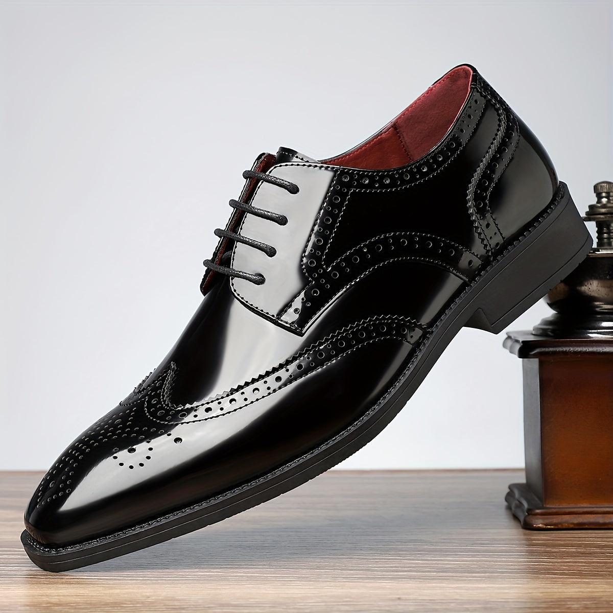 Tonford | Heren vintage tweekleurige oxford geklede schoenen - puntige teen, formele leren brogues