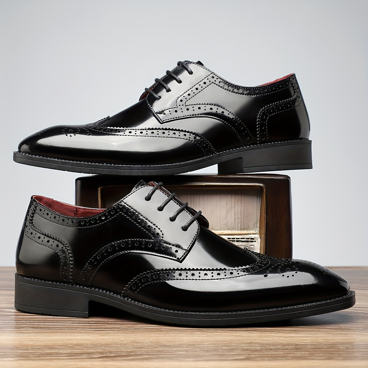 Tonford | Heren vintage tweekleurige oxford geklede schoenen - puntige teen, formele leren brogues