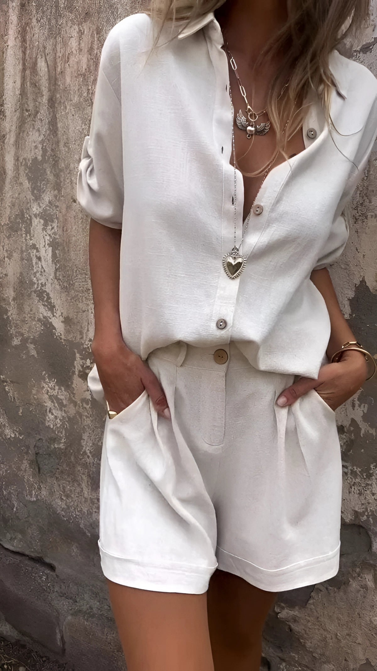 Marna | Elegante vrouwenset - Casual 2-delig zomeroutfit, coöord-loungewear