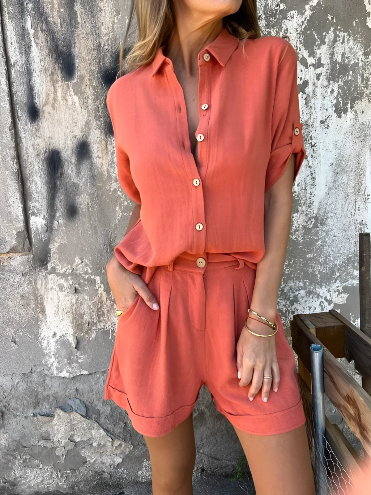 Marna | Elegante vrouwenset - Casual 2-delig zomeroutfit, coöord-loungewear