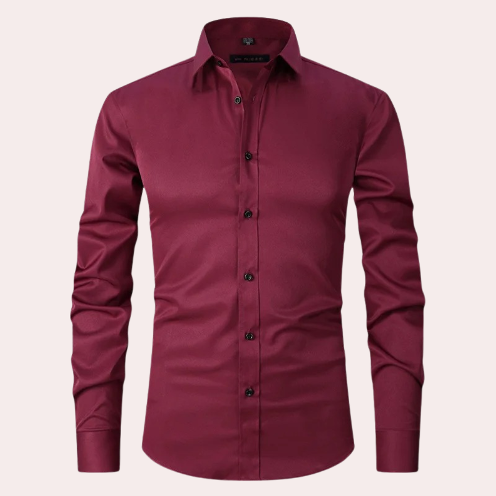 Torval | Heren stretch overhemd met lange mouwen en knopen – Slim fit, casual & kantooroverhemd