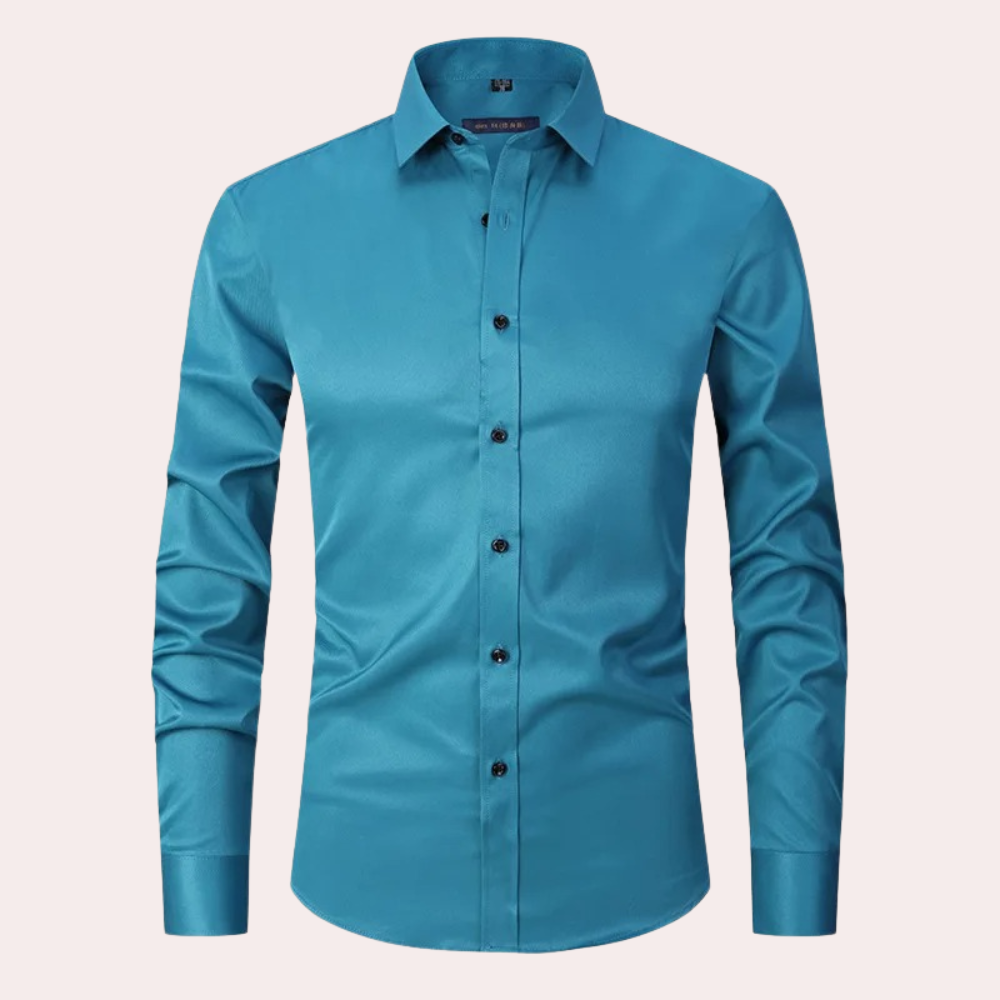 Torval | Heren stretch overhemd met lange mouwen en knopen – Slim fit, casual & kantooroverhemd