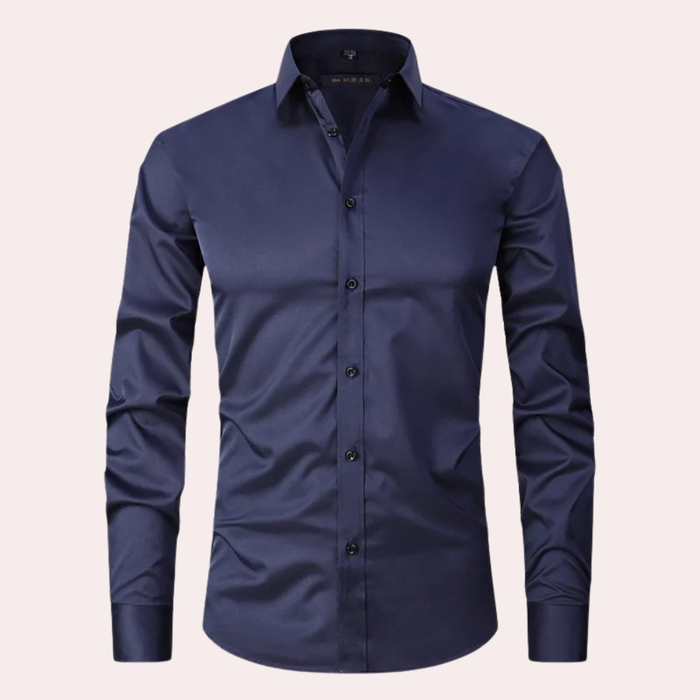 Torval | Heren stretch overhemd met lange mouwen en knopen – Slim fit, casual & kantooroverhemd