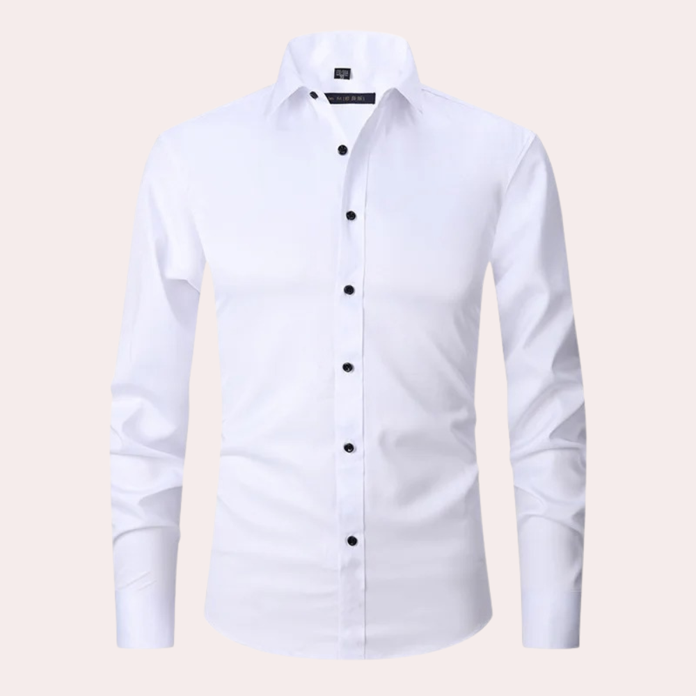 Torval | Heren stretch overhemd met lange mouwen en knopen – Slim fit, casual & kantooroverhemd