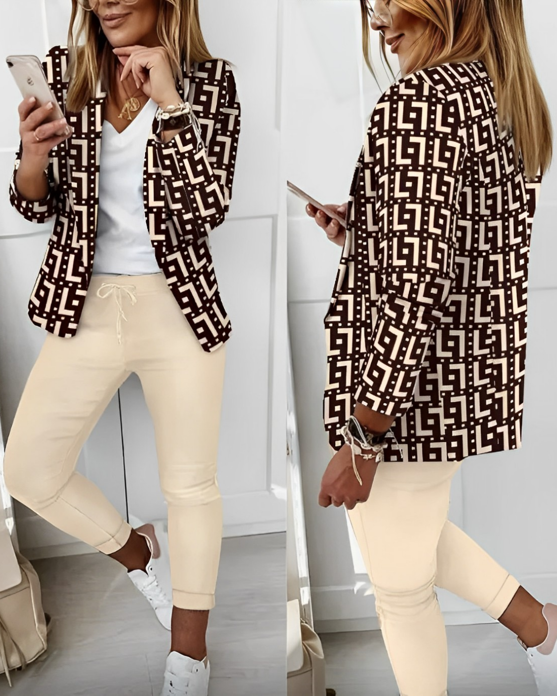 Ferin | Damespak op maat – Stijlvolle blazer en broek voor op kantoor, comfortabele pasvorm, professionele uitstraling