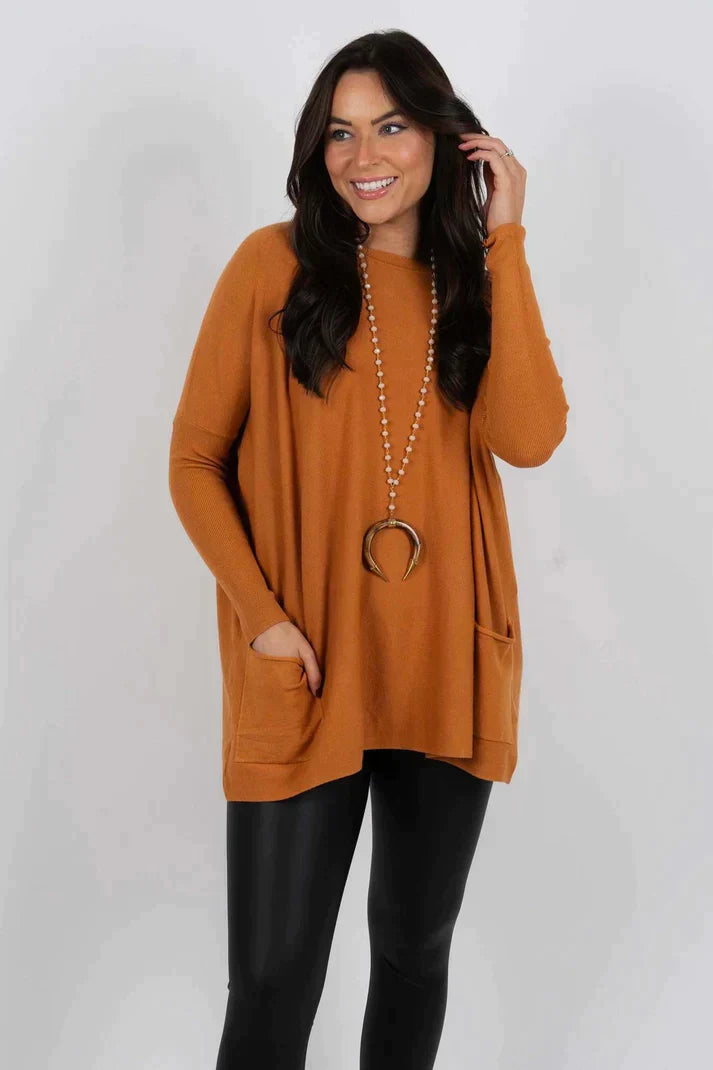 Valda | Soft Touch lange trui voor dames – Oversized, comfortabele gebreide, casual wintertrui