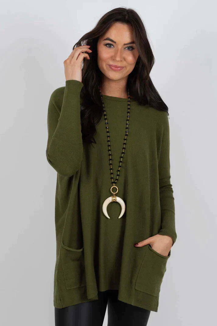Valda | Soft Touch lange trui voor dames – Oversized, comfortabele gebreide, casual wintertrui