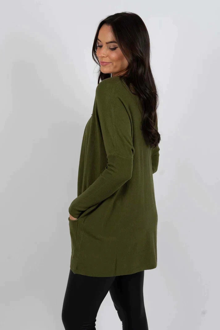 Valda | Soft Touch lange trui voor dames – Oversized, comfortabele gebreide, casual wintertrui