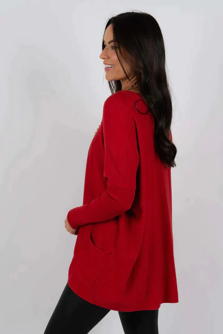 Valda | Soft Touch lange trui voor dames – Oversized, comfortabele gebreide, casual wintertrui