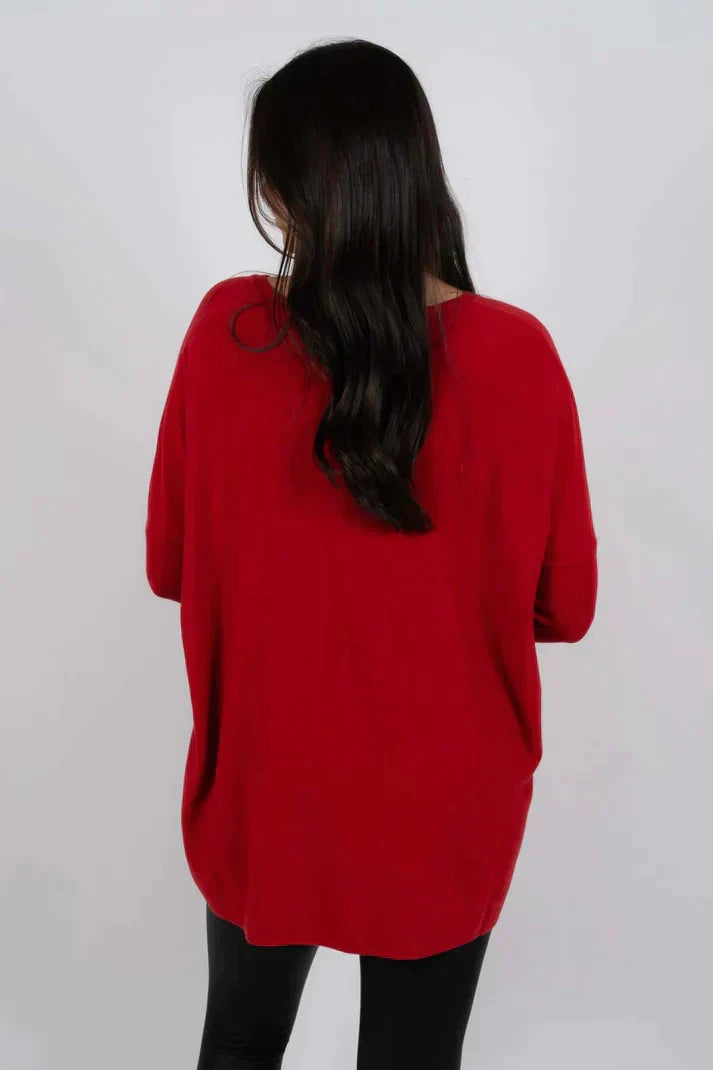 Valda | Soft Touch lange trui voor dames – Oversized, comfortabele gebreide, casual wintertrui