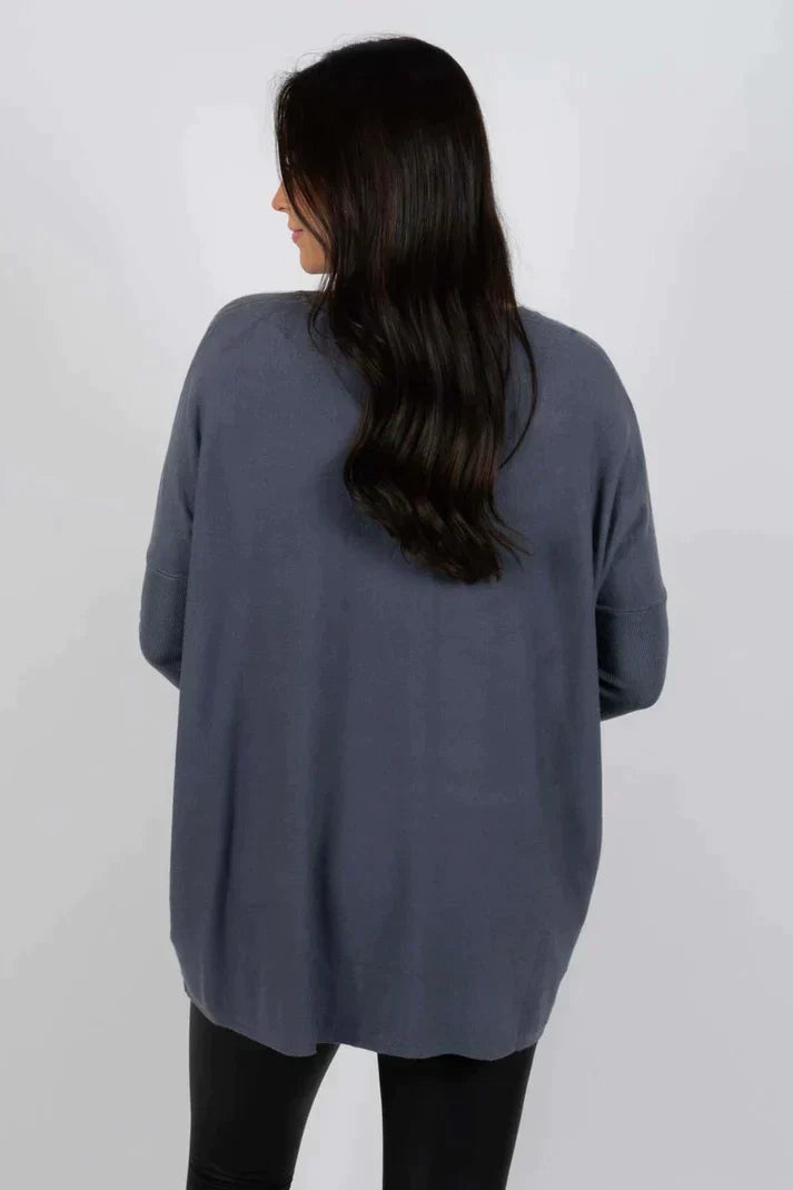 Valda | Soft Touch lange trui voor dames – Oversized, comfortabele gebreide, casual wintertrui