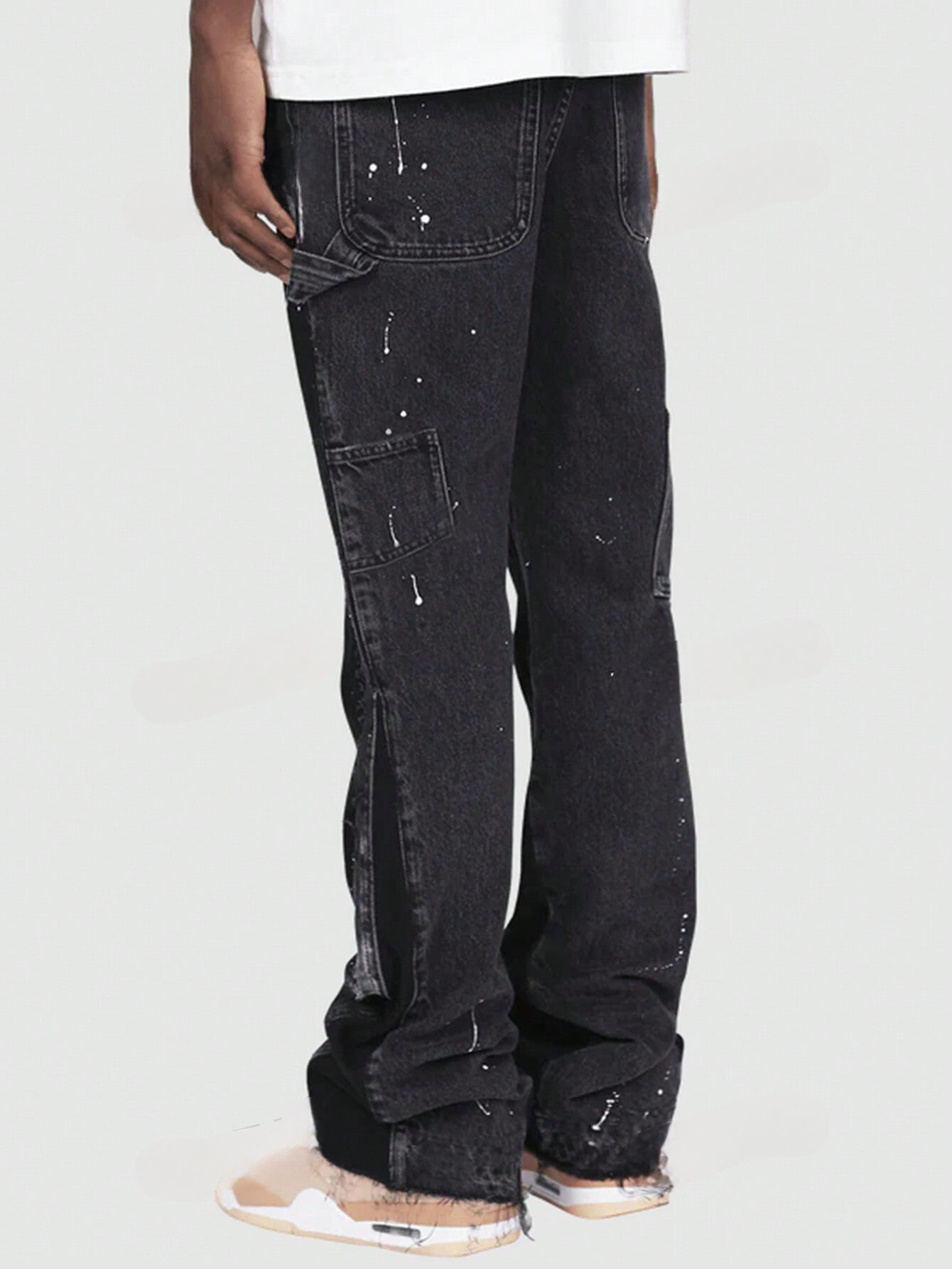 Elvio | Heren Y2K Retro Patchwork Distressed Jeans – Loszittende streetwear broek met kleurblokken