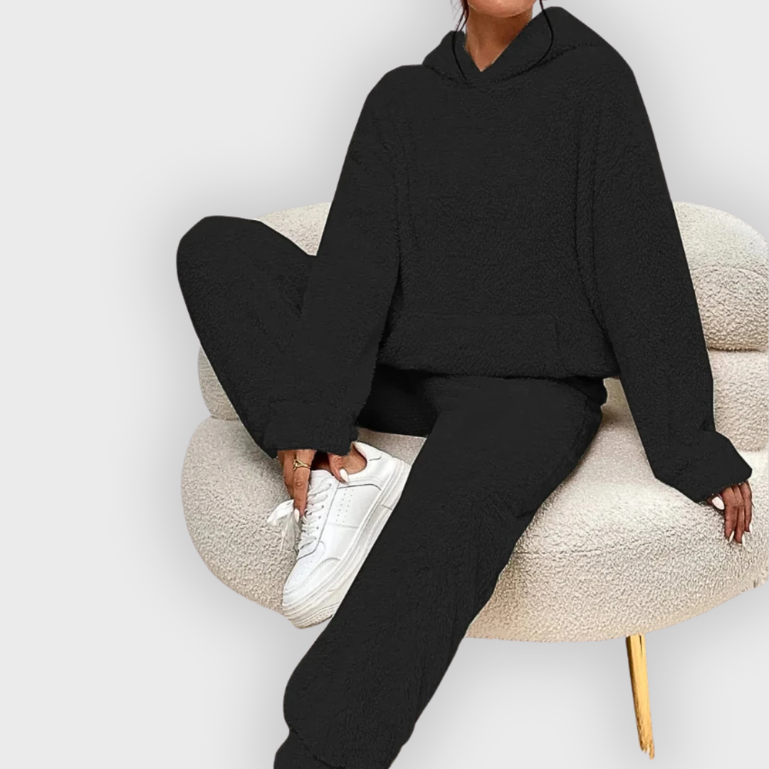 Corenne | Teddy loungewear set voor dames, ultrazachte hoodie en broek, comfortabele loungewear