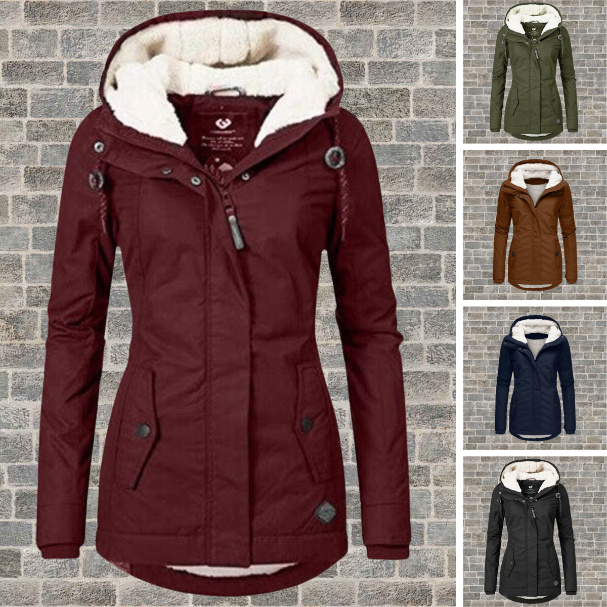 Adelaine | Damesjas met capuchon en fleecevoering – Winterjas, veelzijdige bovenkleding