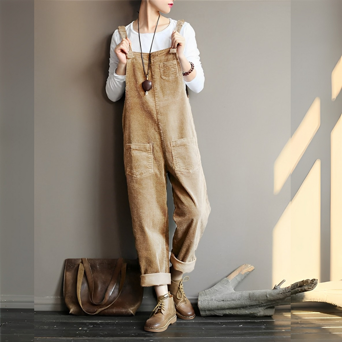 Coralith | Retro casual corduroy overall voor dames – stijlvolle tuinbroek, comfortabele pasvorm, vintage mode