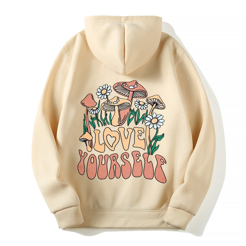 Thalissea | Oversized hoodie voor dames met ‘Love Yourself’-letterprint, comfortabel casual sweatshirt