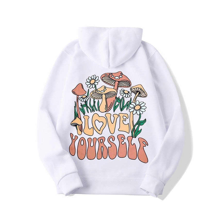 Thalissea | Oversized hoodie voor dames met ‘Love Yourself’-letterprint, comfortabel casual sweatshirt