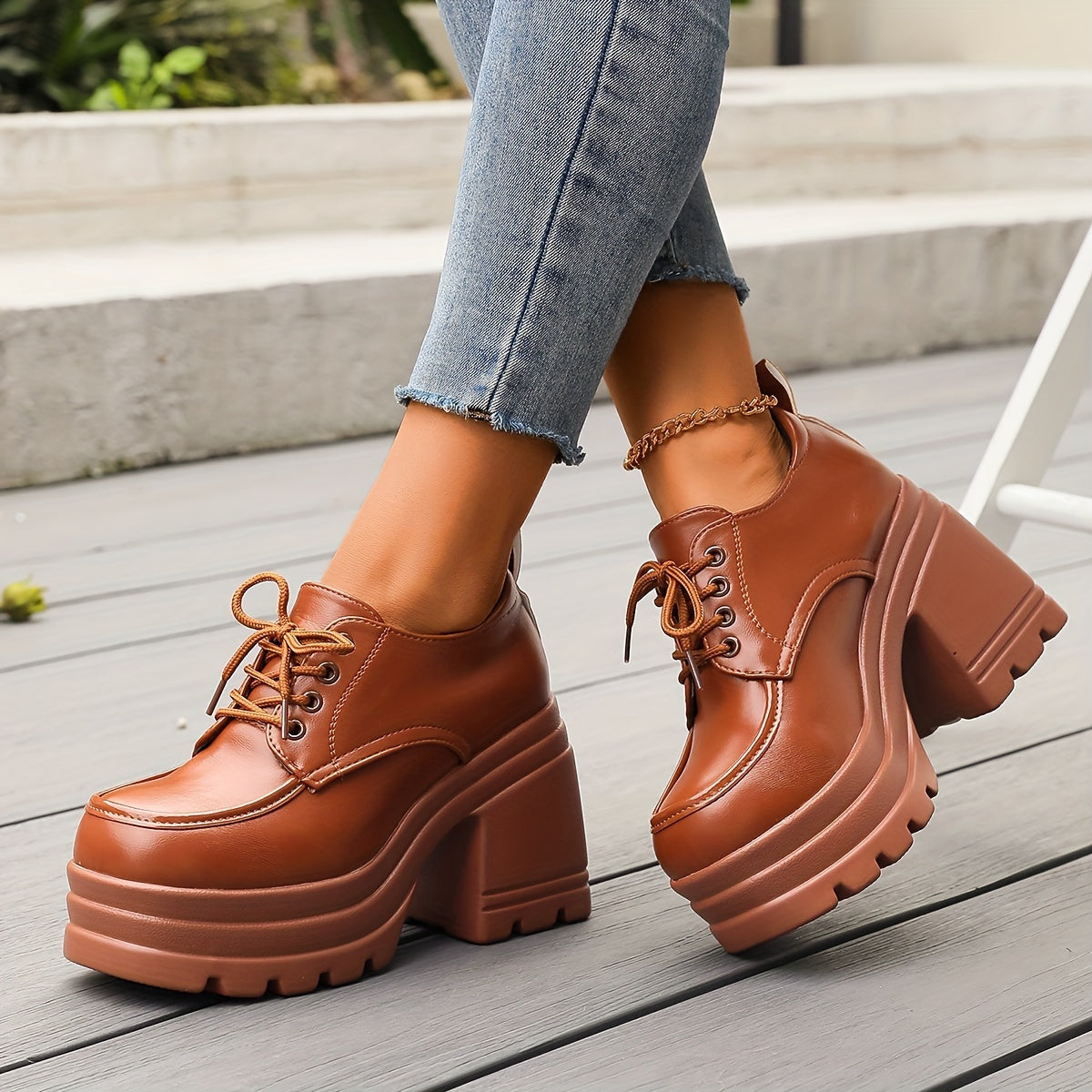 Plaforma | Retro platform oxfords voor dames – stoere veterschoenen, hakken in vintage stijl