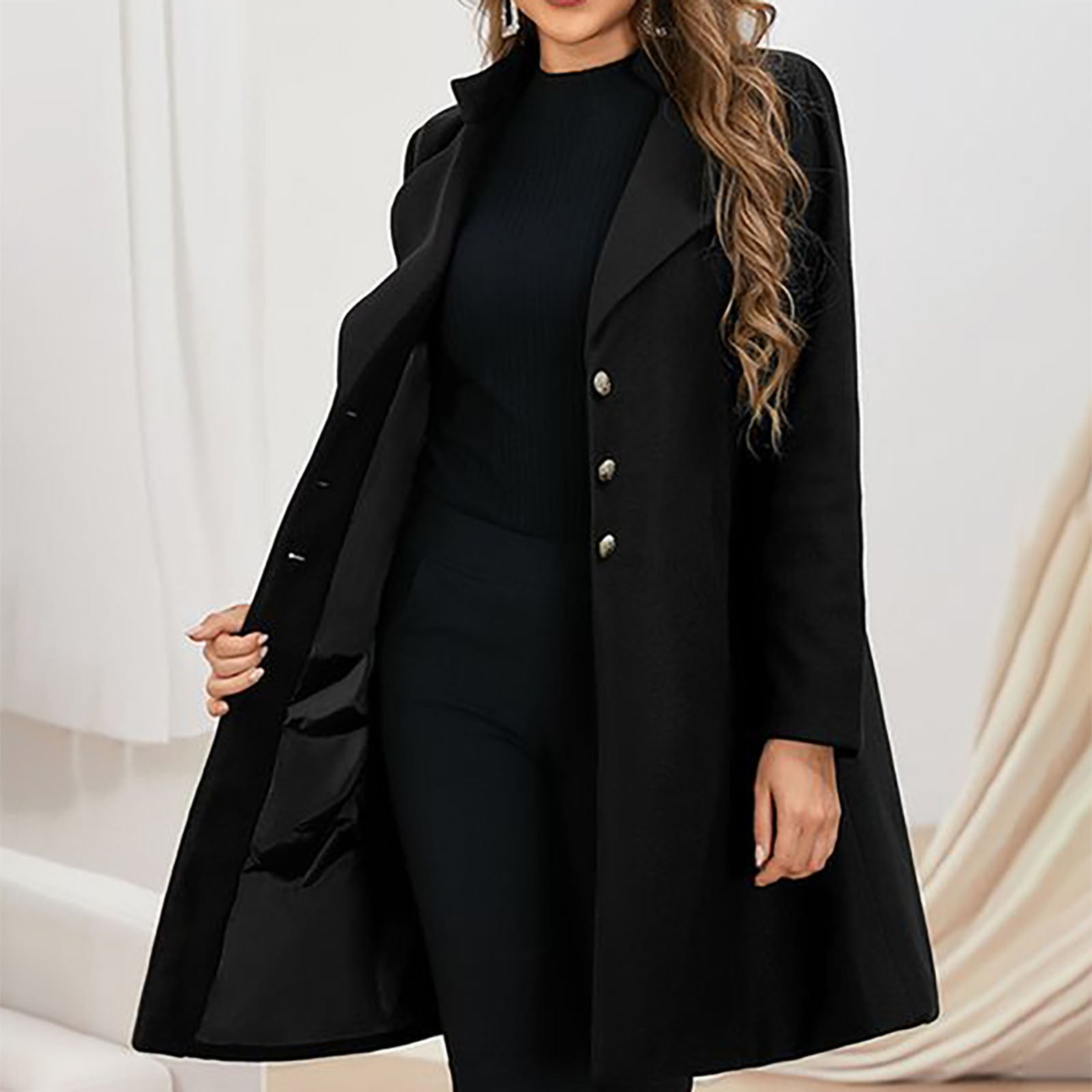 Ingelise | Prestige jas met 3 knopen – Op maat gemaakte elegante winterjas, klassieke formele stijl