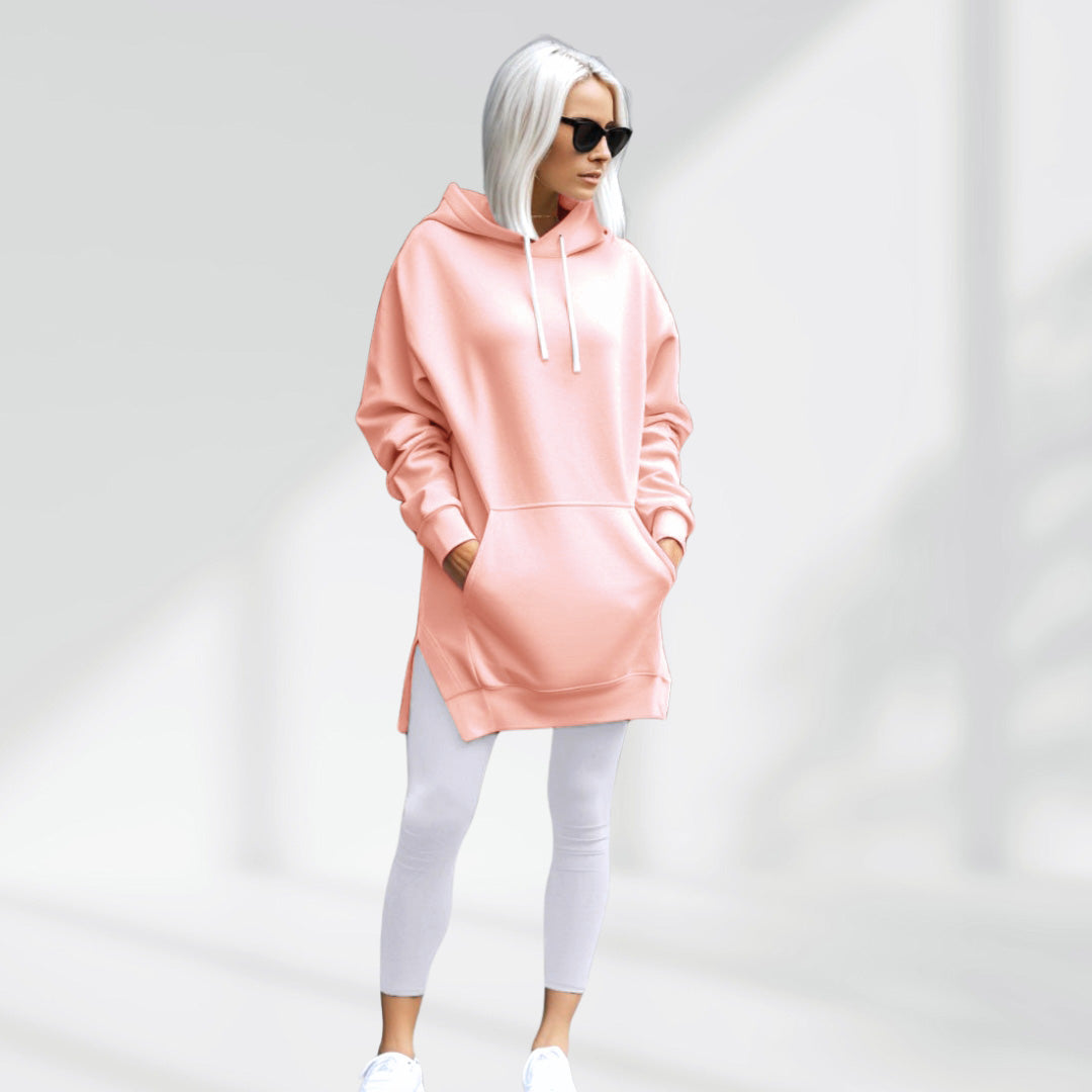 Hilaria | Oversized hoodiejurk voor dames – zachte premium stof, relaxte pasvorm met zakken