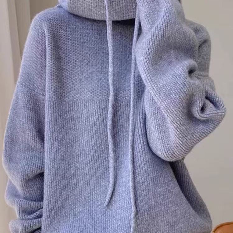 Rysella | Comfortabele gebreide hoodie voor dames, casual trui, zacht warm breisel, voor dagelijks gebruik