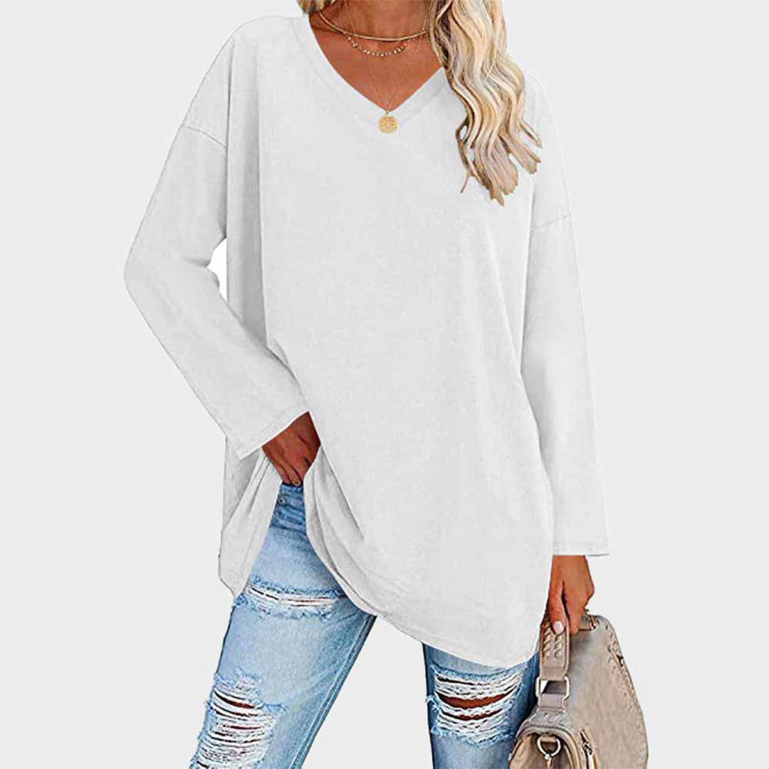 Vega | Klassieke Loose-Fit Lange Mouw Top voor Vrouwen - Zacht, Comfortabel Casual Shirt
