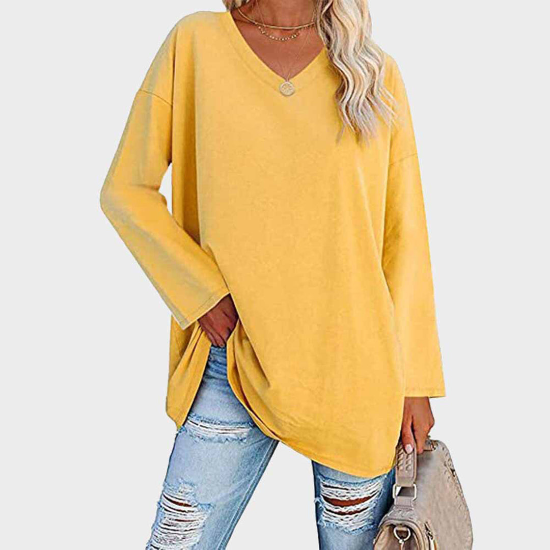 Vega | Klassieke Loose-Fit Lange Mouw Top voor Vrouwen - Zacht, Comfortabel Casual Shirt