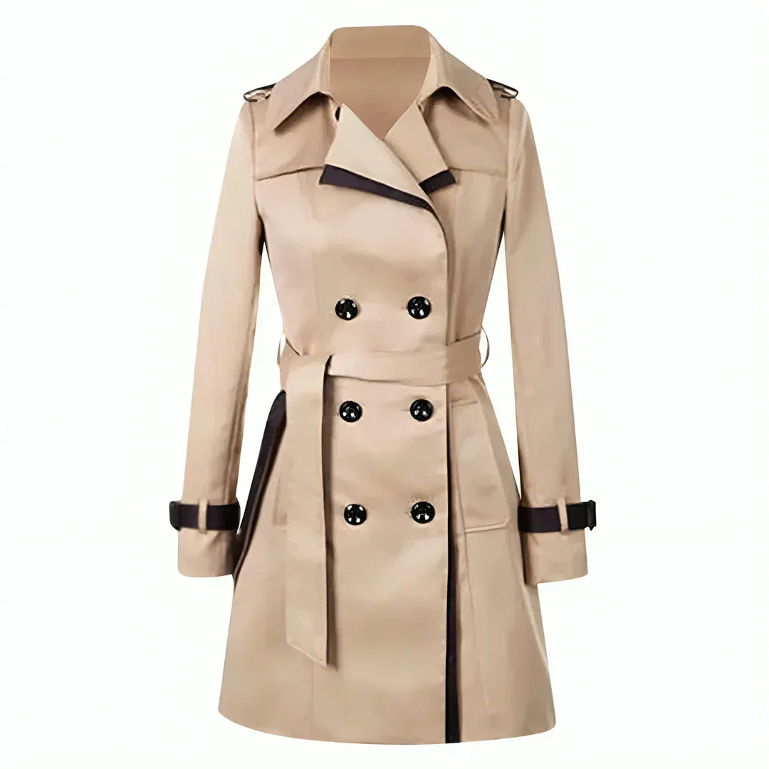 Hildr | Dubbele rij knopen trenchcoat voor dames – Elegante werk- en casual bovenkleding