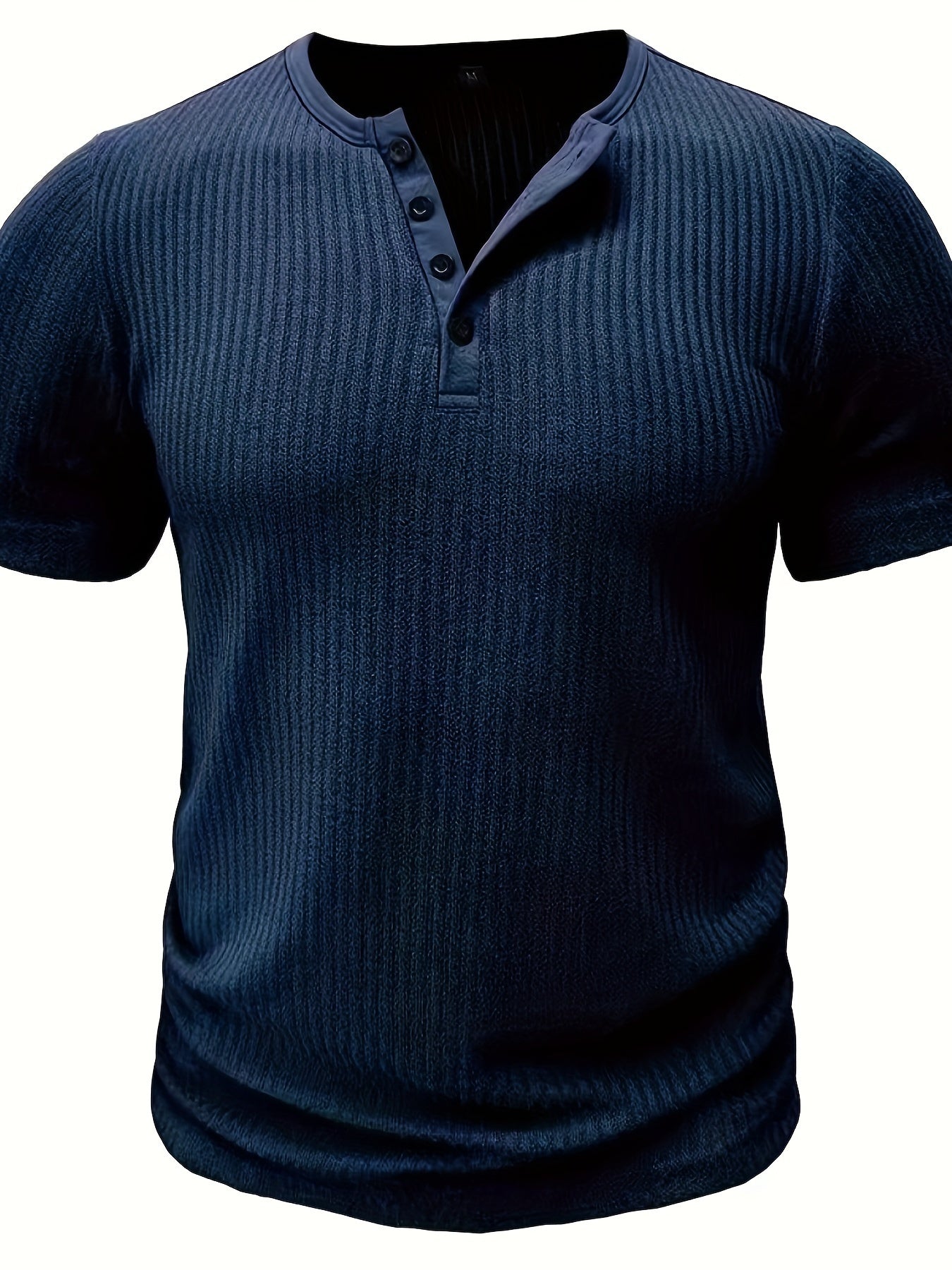 Ralith | Gestreept Henley T-shirt voor heren - Korte mouwen, ademend, casual & stijlvol