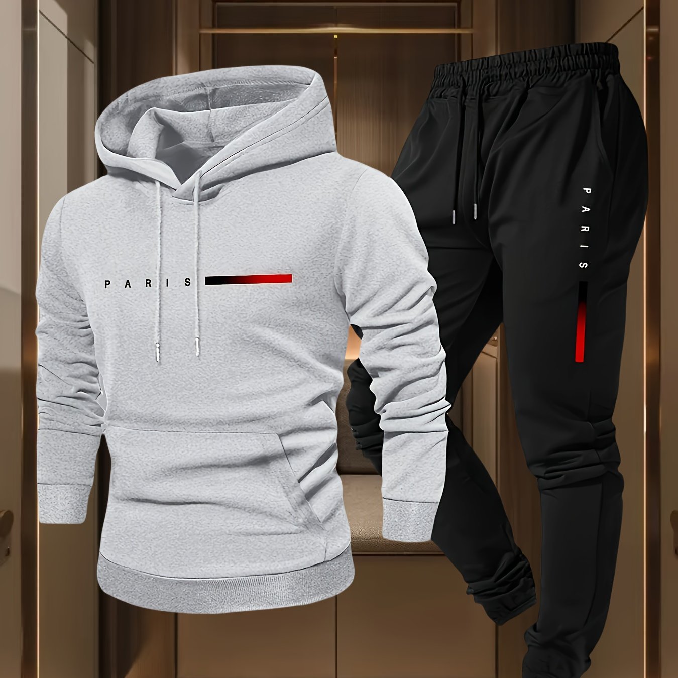 Brice | Heren 2-delige hoodie & joggingbroek set – Casual sportkleding, joggingoutfit van stretchstof