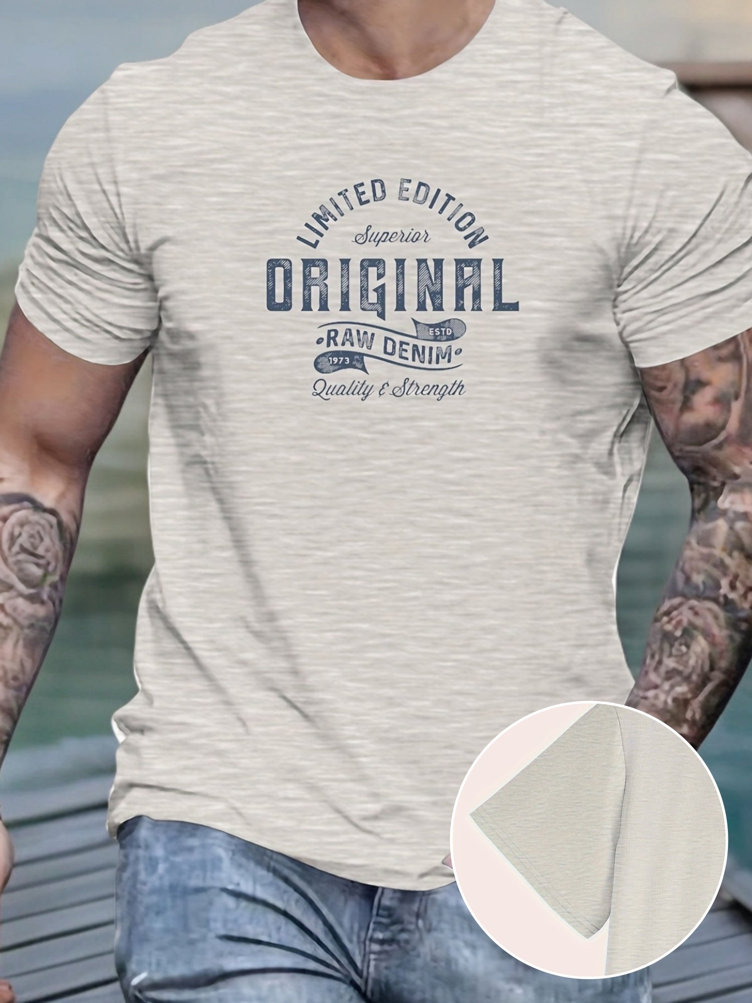 Xaver | Basis T-shirt van katoen voor heren - Casual T-shirt met grafische print, zomer T-shirt