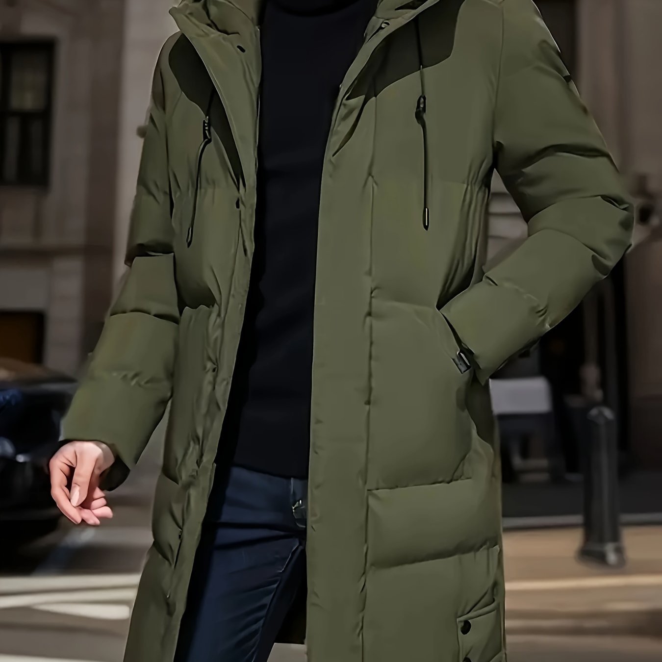 Richard | Winterjas voor heren met capuchon en gewatteerde voering – Warme casual jas