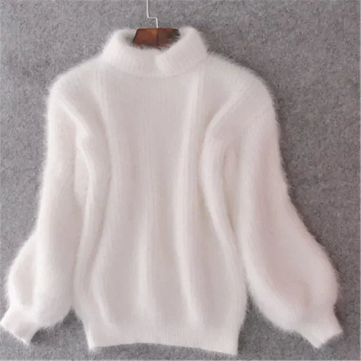 Thariel | Gezellige vintage angora trui voor dames – harig, zacht, elegant breisel