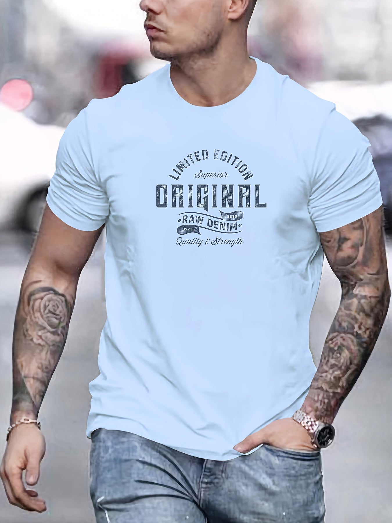 Xaver | Basis T-shirt van katoen voor heren - Casual T-shirt met grafische print, zomer T-shirt
