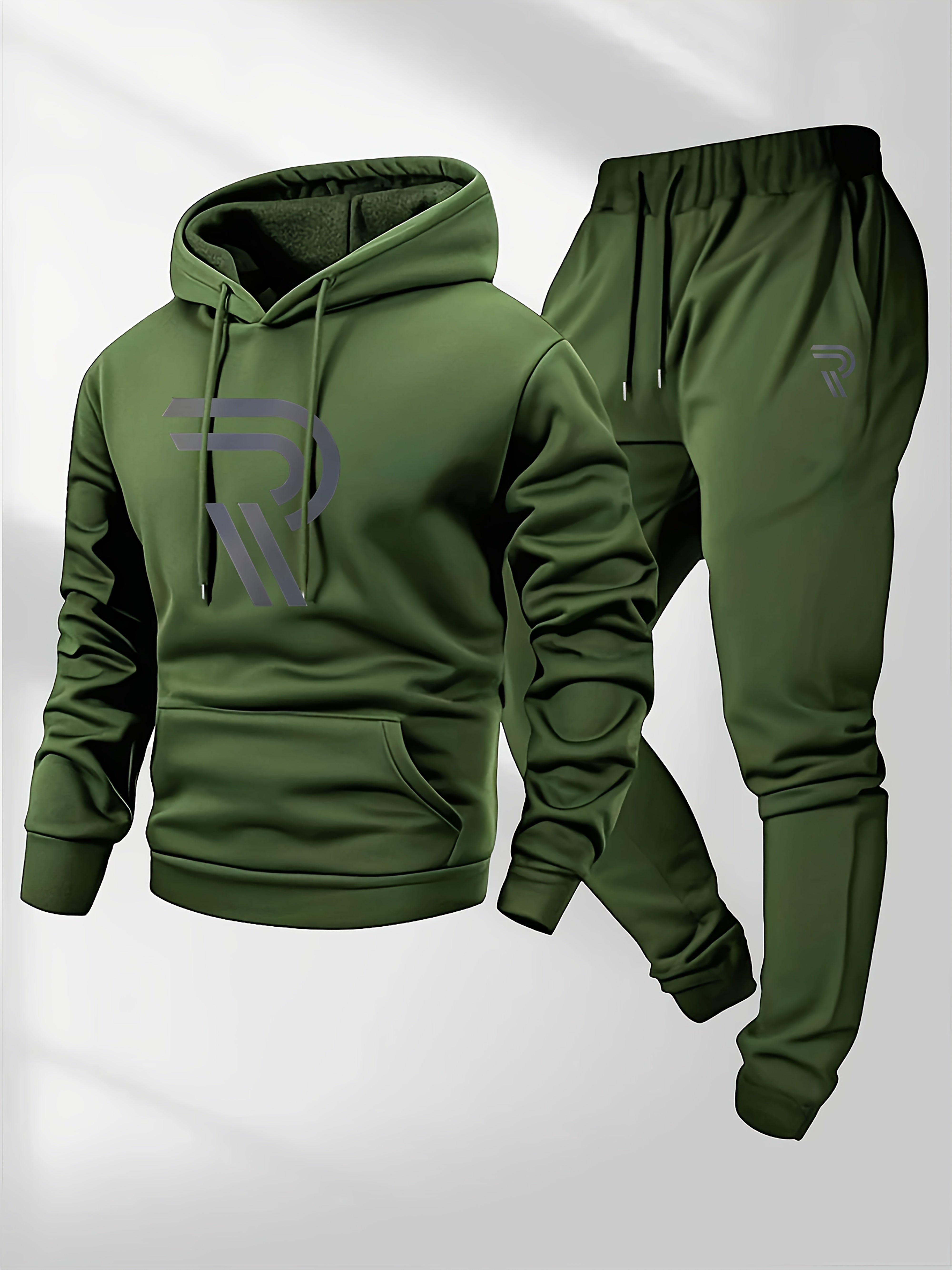 Knudsen | Sportieve hoodie en joggingbroek voor heren – “R”-logo, casual trainingspak, herfst/winter