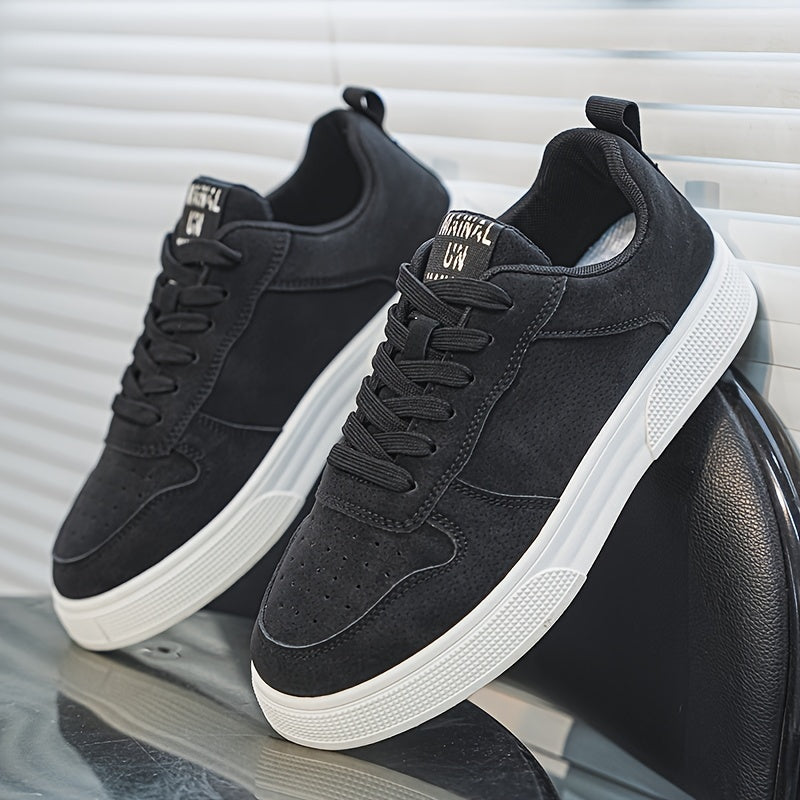 StridePro | Casual platte herensneakers - veterschoenen, comfortabel, duurzaam voor dagelijks gebruik