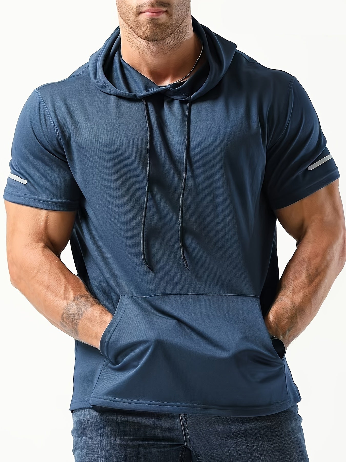 Fenno | Heren-T-shirt met capuchon - Sneldrogend, Trekkoord, Ideaal voor Hardlopen & Training