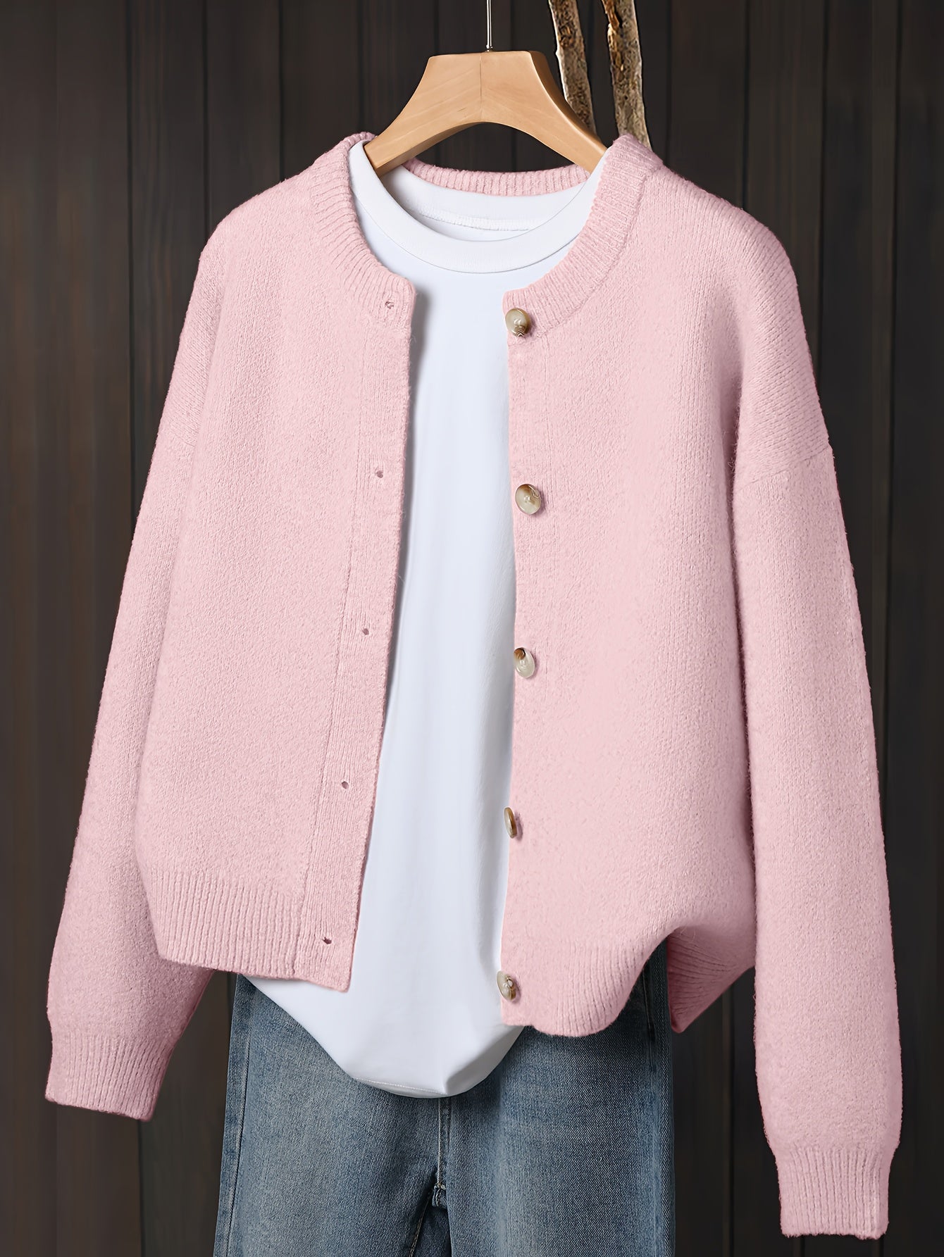 Myrrhith | Klassiek damesvest – Zachte trui met lange mouwen, Knoopsluiting, Comfortabele herfst-/winterlaag